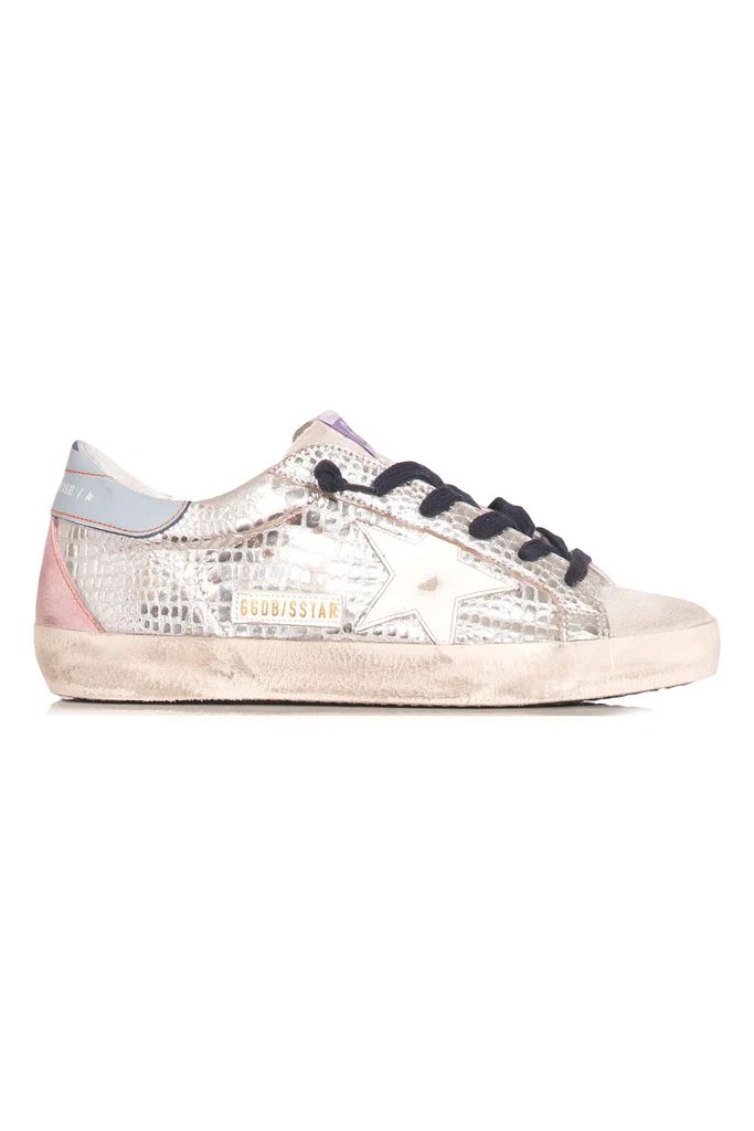 Superstar Sneaker in Silver Laminated Cocco/White Star | Hampden Clothing