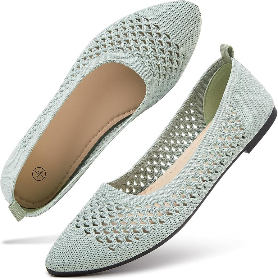 hash bubbie Women's Flats Shoes Women Comfortable Dress Shoes Black Pointed Toe Flats Ballet Mesh... | Amazon (US)