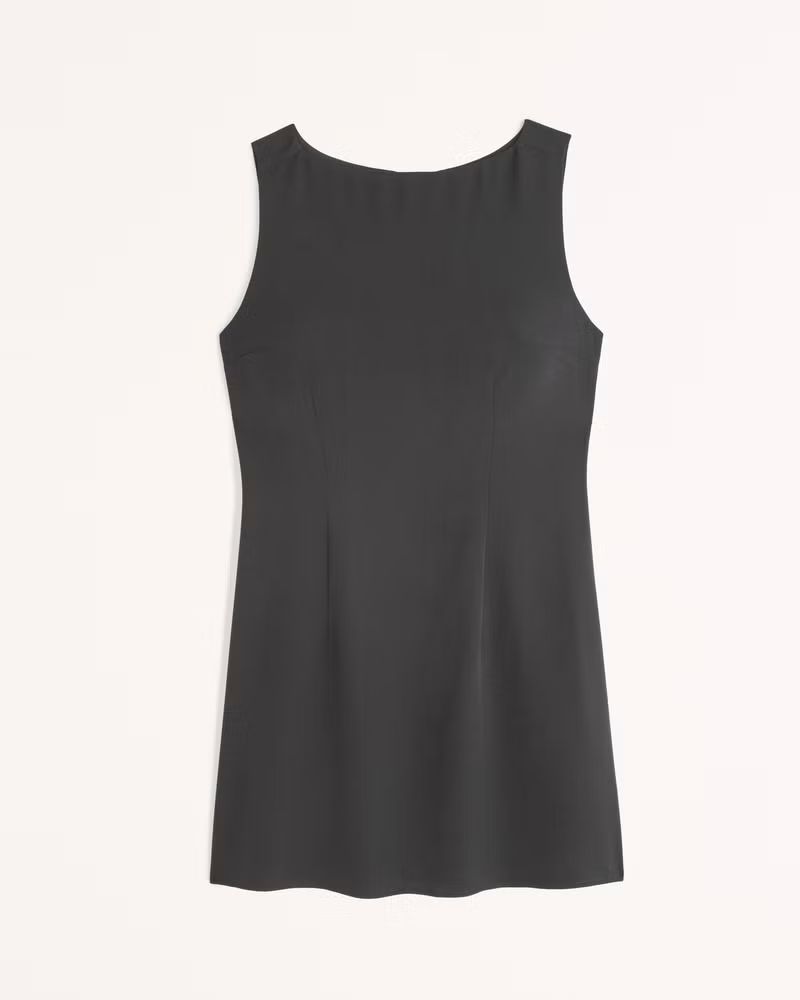 Satin High-Neck Shell Mini Dress | Abercrombie & Fitch (US)
