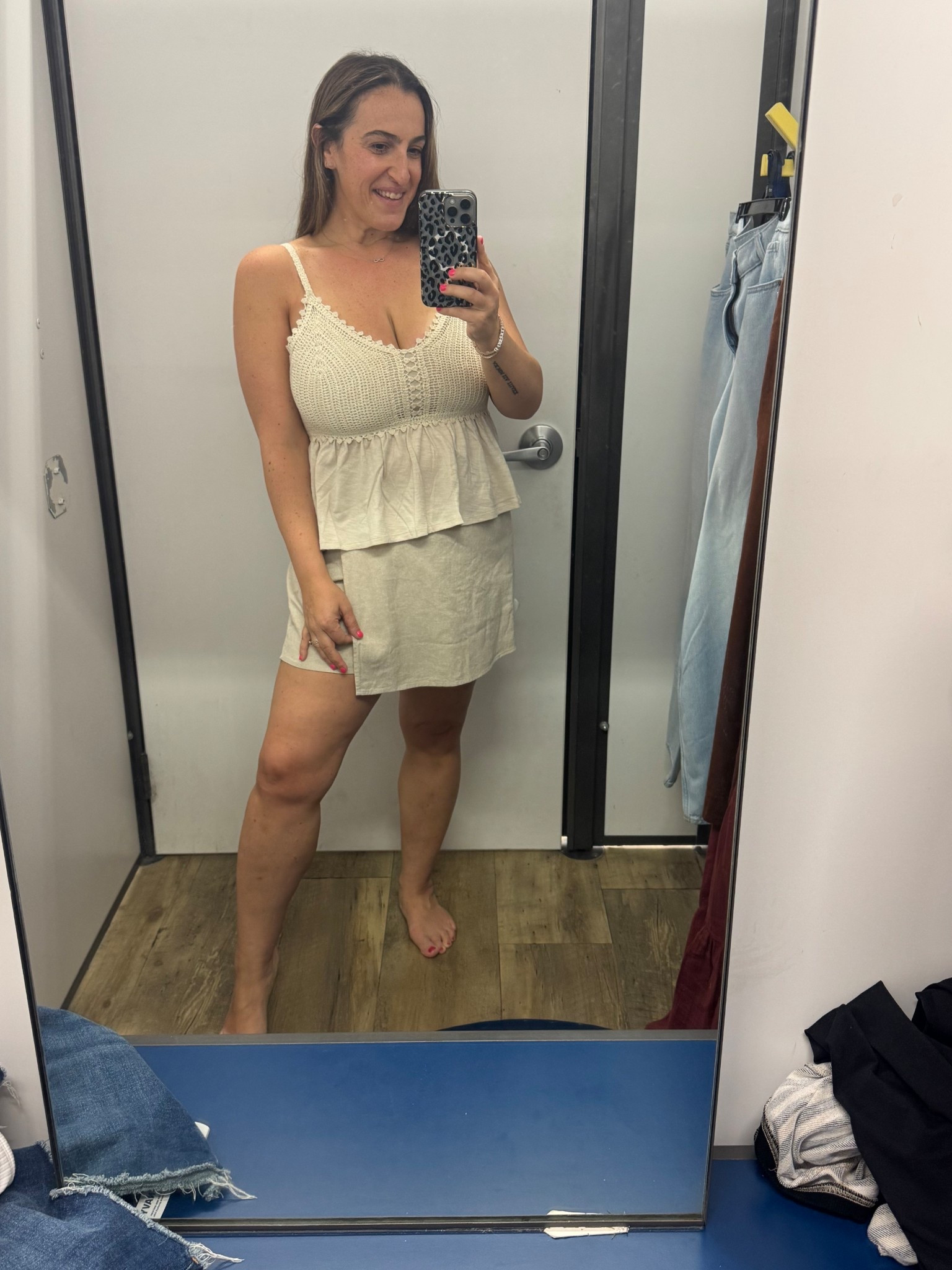 This top is amazing I just didn’t have the right bra so I’m braless and would not recommend that as it fits roomy! I’m wearing a medium

Skirt is perfect length! I’m wearing a medium

#LTKFindsUnder50 #LTKOver40 #LTKStyleTip