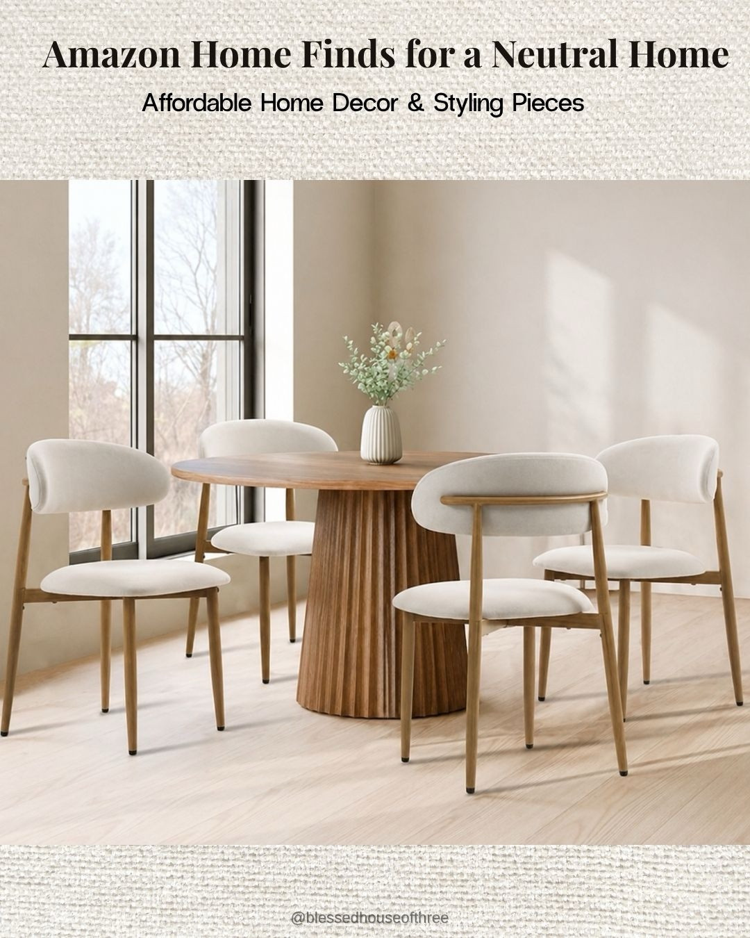If you love a clean, neutral home, these Amazon finds are such a good mix of affordable and elevated pieces. I’ve been gravitating toward organic textures and soft tones lately, and this dining setup is the perfect example of how to pull it all together without overspending. From the boucle dining chairs to the fluted wood table and scallop dinnerware, these are the kinds of pieces that instantly make a space feel warm and styled. Everything is linked if you’re creating a neutral dining space or just want a few easy home upgrades. Follow me on LTK for daily home decor and Amazon finds.

#LTKSaleAlert #LTKHome