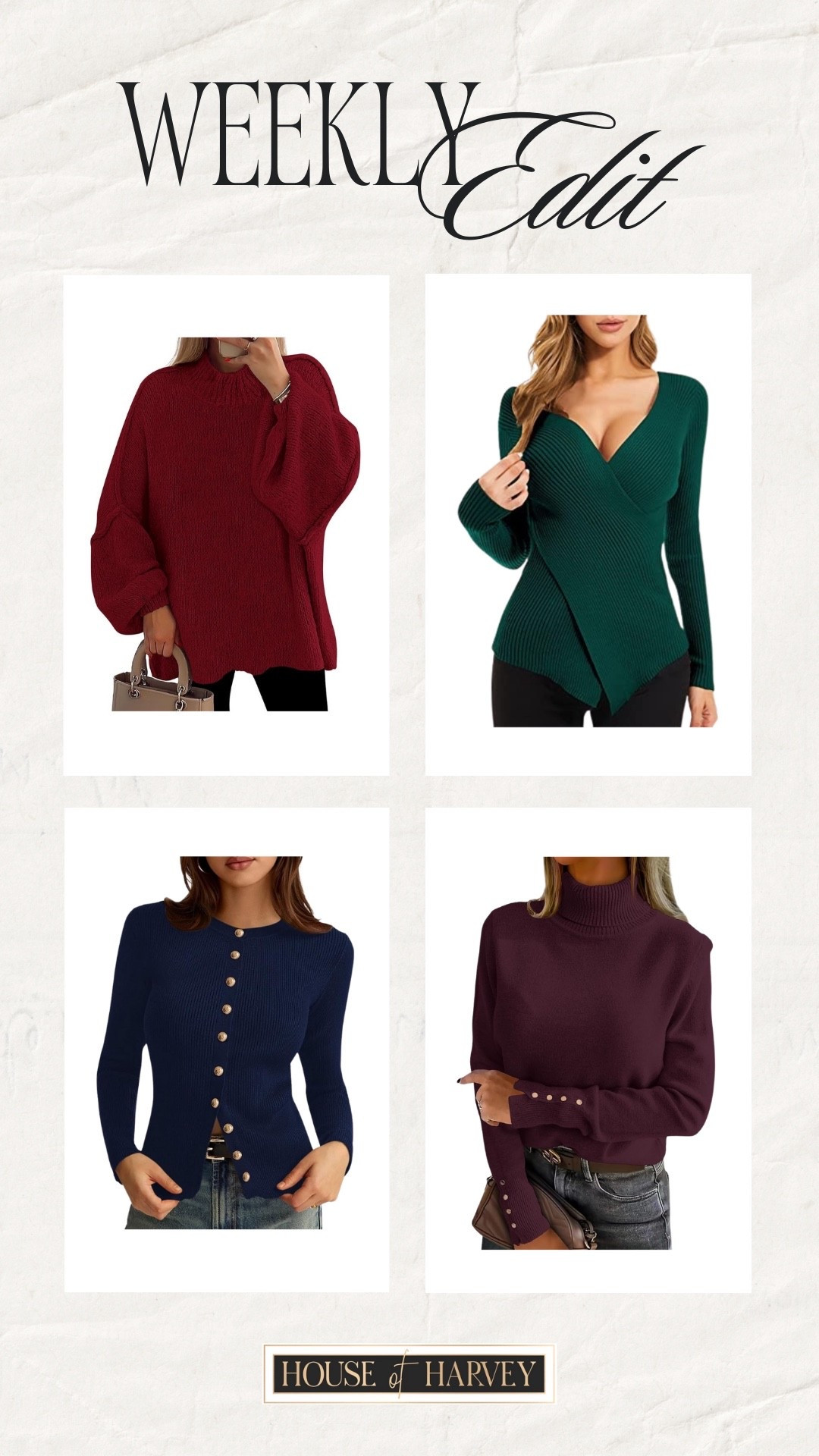 WEEKLY EDIT-this week it's all about sleek silhouettes, rich jewel tones, and subtle sparkle define this week's looks. Style structured blazers over satin dresses, pair emerald accessories with crisp whites, or go bold with monochrome red.
Modern holiday dressing made effortless-polished, confident, and ready for any festive invite. I found some amazing chic sweaters that will fit this style vibe so perfectly! All under $100 and linked⬆️

#Itkcreator #Itkfinds #Itkwatchnow #amazon #amazonfinds #blazer #chic #sweaters #holiday #holidayoutfit

#LTKFindsUnder100 #LTKSeasonal #LTKHoliday