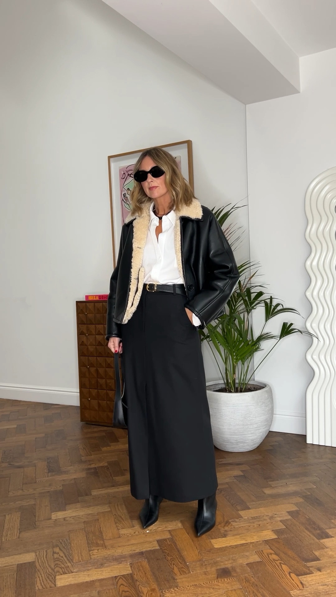 Wool Pencil Skirt + White Shirt + Aviator Jacket 

#LTKstyletip #LTKeurope #LTKfindsunder100