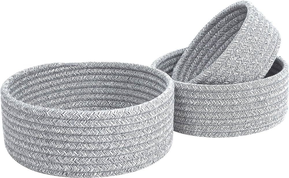 MINTWOOD Design Set of 3 Cotton Rope Nesting Bowls, Small Catch All Basket, Cute Closet Baskets a... | Amazon (US)