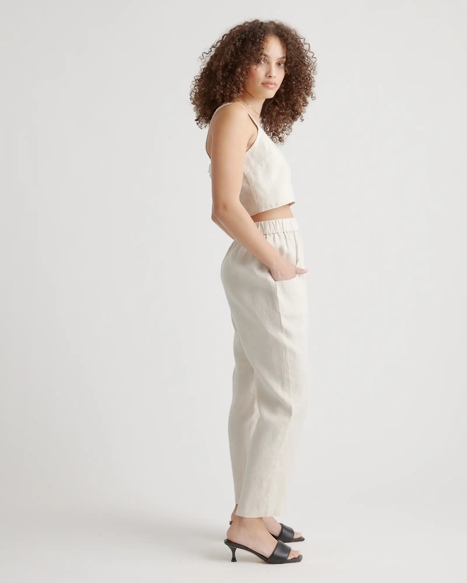 100% European Linen Tapered Ankle Pant | Quince