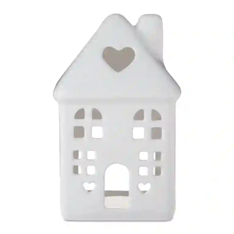 Ceramic House Tabletop Decoration with Heart & Window Cutouts | Glossy Finish for Mantel, Shelf, ... | Walmart (US)