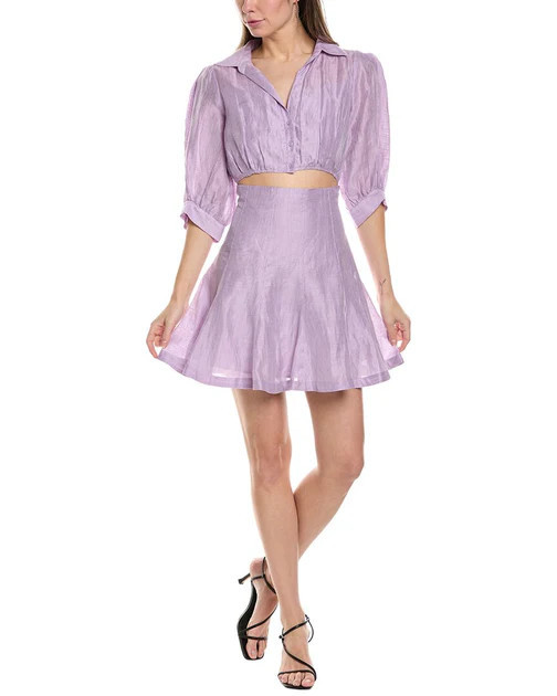 Sandro Linen-Blend Mini Dress | Shop Simon