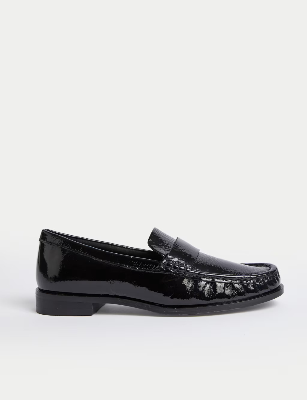 Leather Patent Block Heel Loafers | Marks & Spencer (UK)
