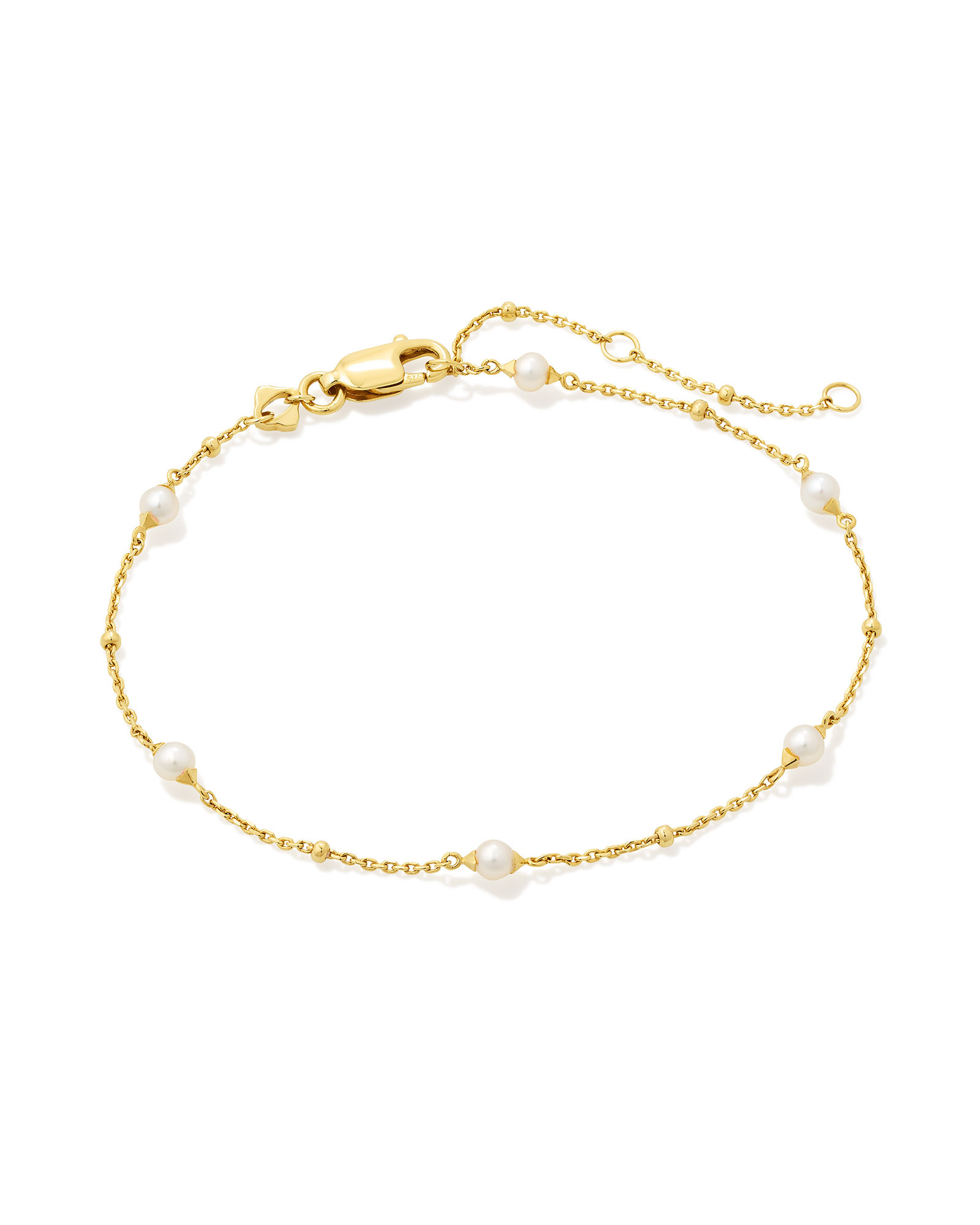 Emmaline 18k Gold Vermeil Delicate Chain Bracelet in White Pearl | Kendra Scott