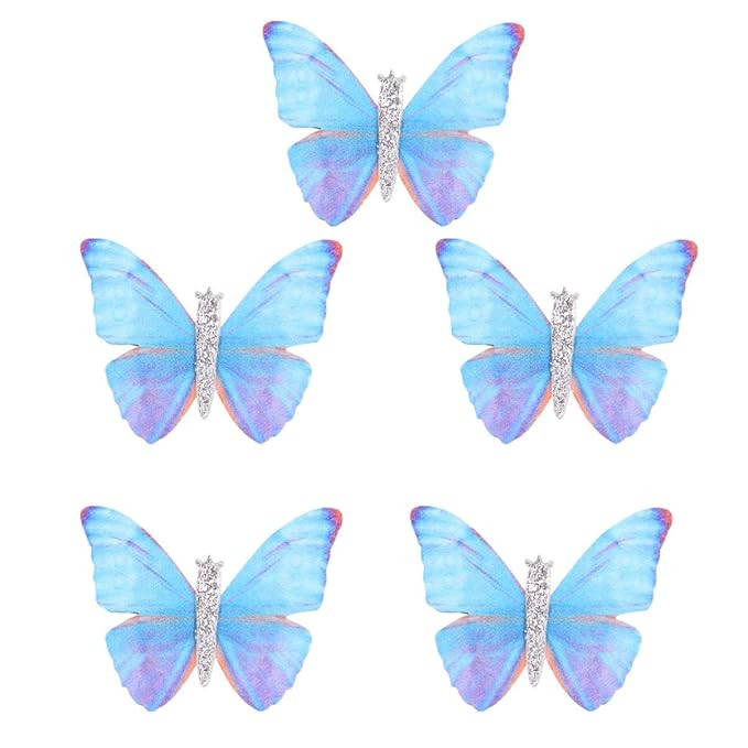 Minkissy 5Pcs Butterfly Hair Clips Mini Butterfly Glitter Barrette Baby Hair Clips Fairy Bobby Pi... | Amazon (US)