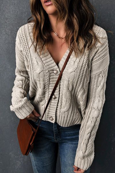 Buttons Weave Knit Cardigan | Evaless