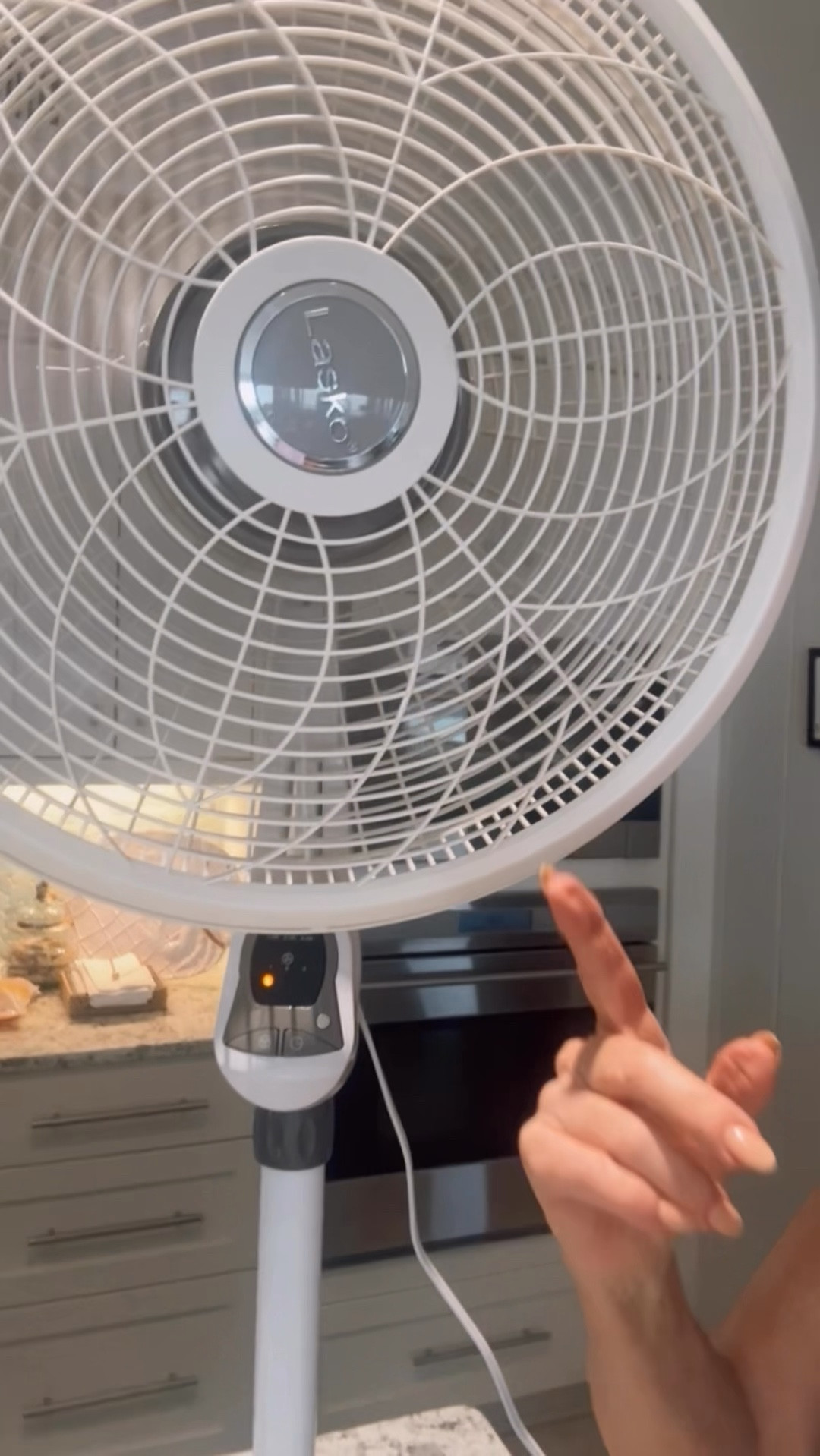 
This is made of a durable plastic so it is light weight. It did the job and at a great price. Lasko - 18 in. 3 Speed Pedestal Fan for Home in White with 90° Oscillation, Adjustable Height, 4-Hour Timer and Remote Control


#LTKFindsUnder100 #LTKHome