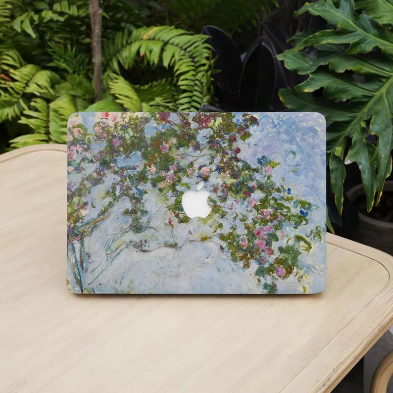 Claude Monet Roses Painting Macbook Protective Hard Case Laptop Cover for 2026 Neo Air 15/13/11 A... | Etsy (Global)