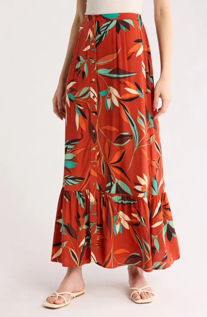 DR2 by Daniel Rainn Button Front Maxi Skirt | Nordstromrack | Nordstrom Rack