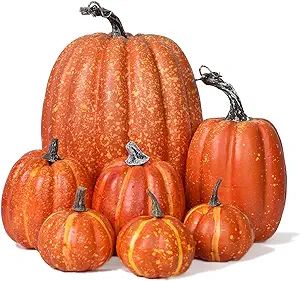 DearHouse 7Pcs Thanksgiving Artificial Pumpkin Home Decoration Sets, Artificial Vegetables Pumpki... | Amazon (US)