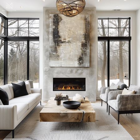 In crafting this tranquil retreat, I seamlessly blended the clean lines of minimalism with the inviting textures of nature. The result is a space that feels both refined and comfortable. A standout piece in our client’s home is the stunning abstract painting above the fireplace, a testament to my commitment to incorporating art that elevates the elegance of modern design.
.
.
.
.
.
#interiordesign #interiordesigners #interiordesigner #modern #art

**disclaimer** some of the items in design is not in the list of items to shop for due to it being custom made such as the artwork and coffee table, but I was able to find some pieces that are similar.

#LTKhome #LTKstyletip