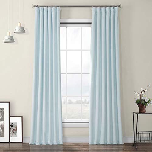 HPD Half Price Drapes VPYC Heritage Plush Velvet Curtain (1 Panel), 50 X 120, Aquarius Blue | Amazon (US)