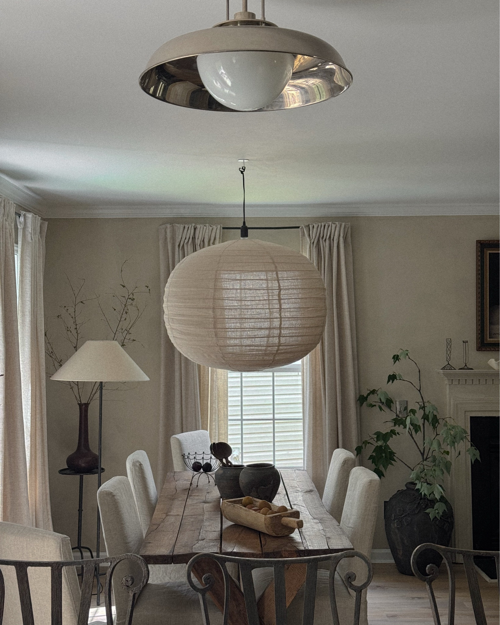 Dining room details I’ll never get tired of 🤍
Soft linen curtains, slipcovered chairs, warm wood tones, vintage-inspired lighting, and all the quiet little pieces that make a home feel collected over time. Linking the dining table, chairs, linen lantern, curtains, floor lamp, decor, and more for everyone asking ✨

I love spaces that feel layered, imperfect, and calm, cozy enough for everyday life but still beautiful in the in-between moments. #diningroom #decor #cozyhome

#LTKHome