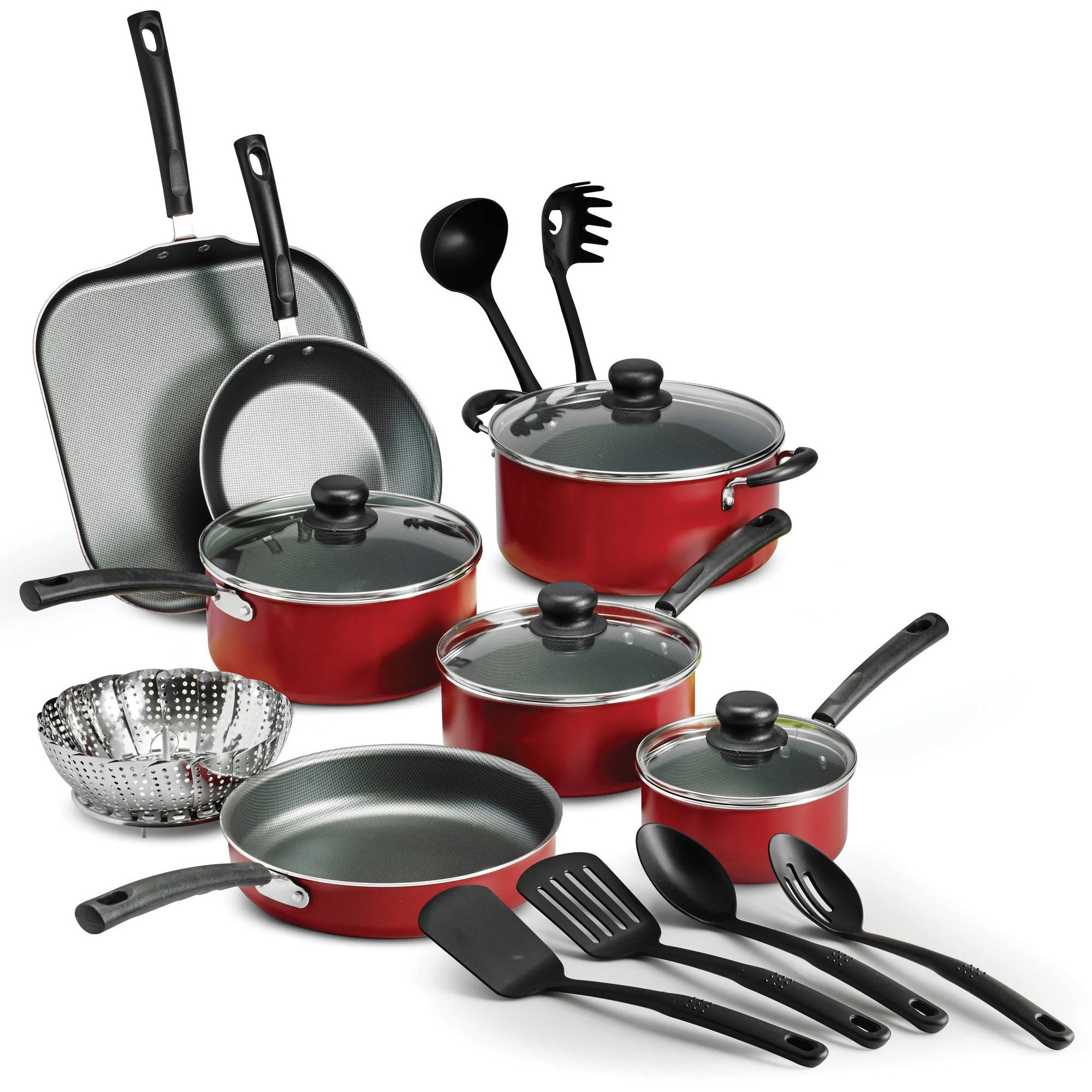 Tramontina Primaware 18 Piece Non-stick Cookware Set, Red | Walmart (US)