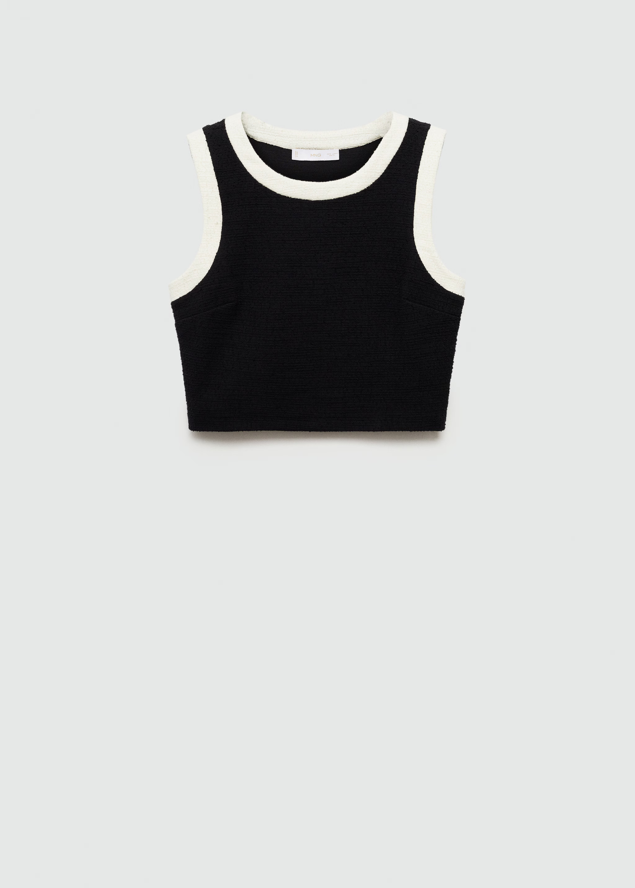 Crop top with contrasting trims - Woman | MANGO United Kingdom | MANGO (UK)