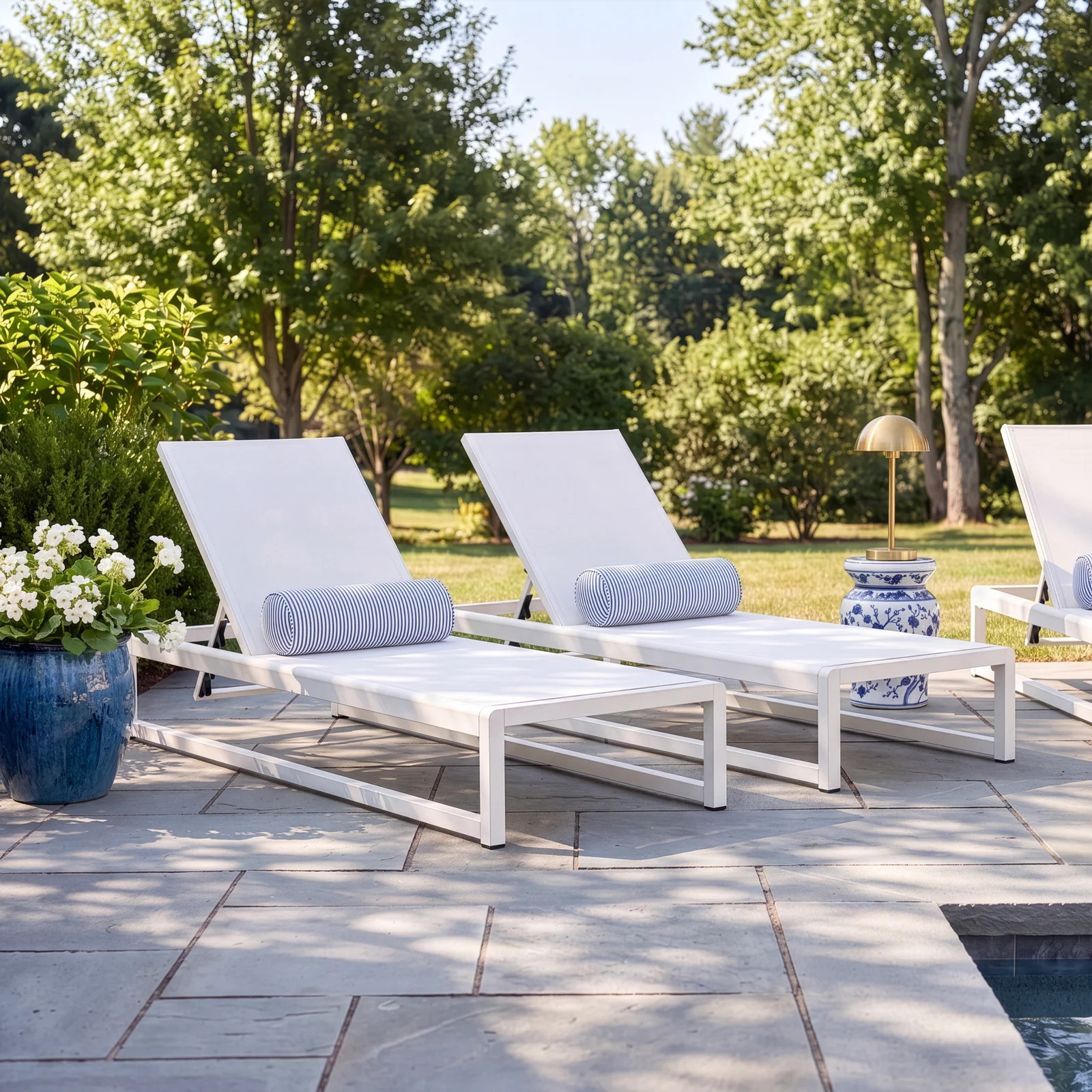 Harper 77" Long Reclining Chaise Lounge Set | Birch Lane