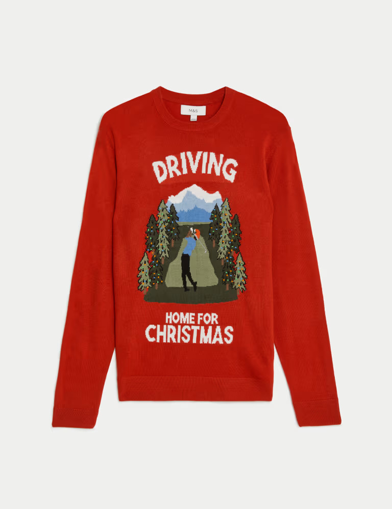 Golfer Christmas Crew Neck Jumper | Marks & Spencer (UK)