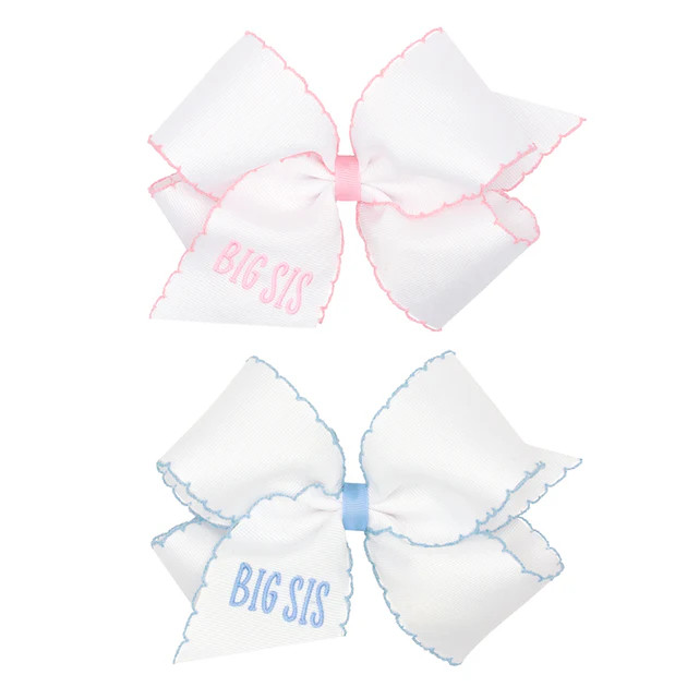 Big Sis Embroidered Moonstitch Bow | Classic Whimsy