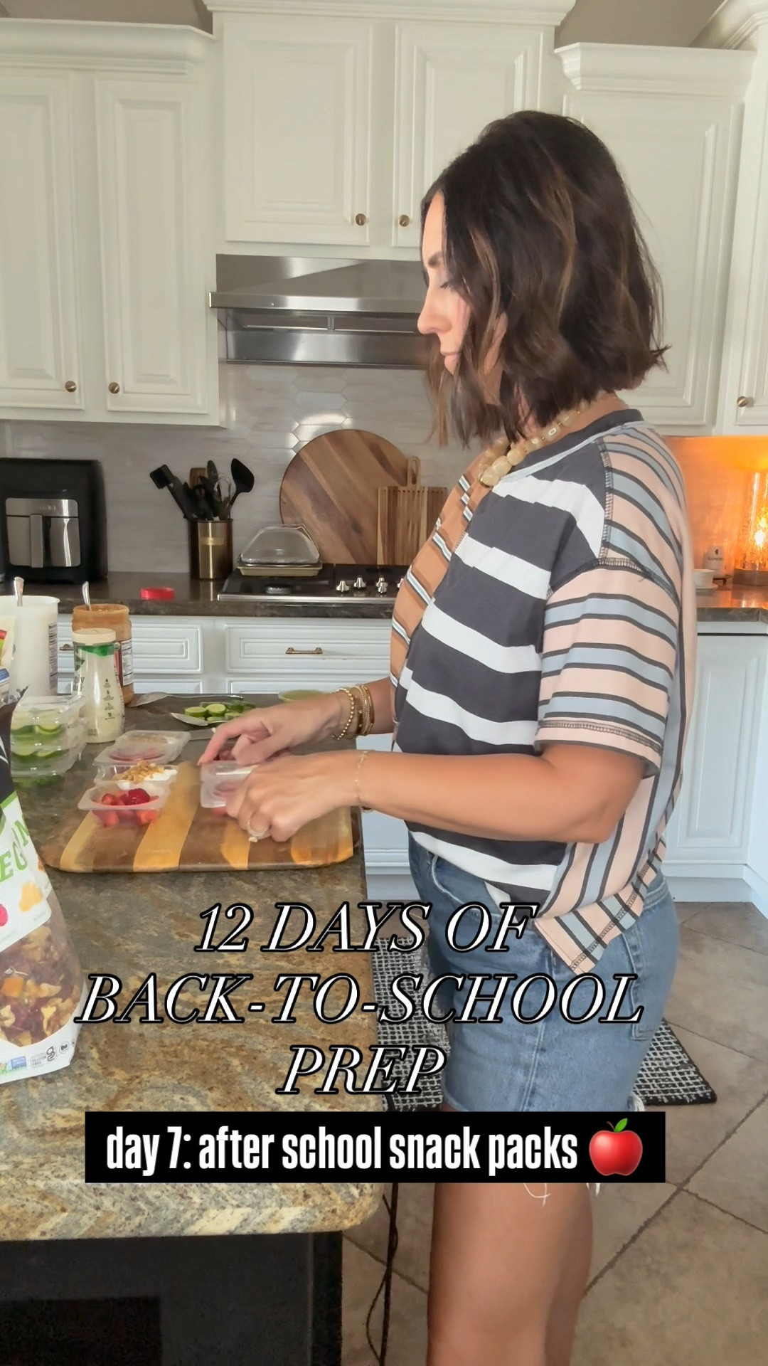 You know they’ll be starving! 🤣

Welcome to Day 7️⃣ of 1️⃣2️⃣ days of Back-to-School prep 🎒 Three boys = a snack emergency every single afternoon, so I stocked up a bin with 6 make-ahead combos they can grab when they get home, toss in the car on the way to practice or rehearsal, or throw straight into tomorrow’s lunchbox!! 🙌🏻

The combos in rotation:

🍓 Strawberries, yogurt + granola
🧀 Beef sticks, string cheese & cashews
🥒 Cucumbers + ranch
🍏 Diced green apple & peanut butter + yogurt
🥚 Hard-boiled egg, cheese cubes & pretzels
🫐 Blueberries + trail mix

One prep session and I don’t have to think about snacks again all week! 

Comment SNACK for the links to the snack packs, clear bins, and some of the ingredients I used! // https://liketk.it/6jQLB

Save this for when you’re prepping for back to school!

what other combos should I try for next restock?!

you can always shot my posts by leaving a comment below or clicking the link in my bio and following me in the app! 

#SnackPrep #BoyMom #MomLife #AfterSchoolSnacks #HealthyKidSnacks

#LTKmomlife #LTKfoodie #LTKKids