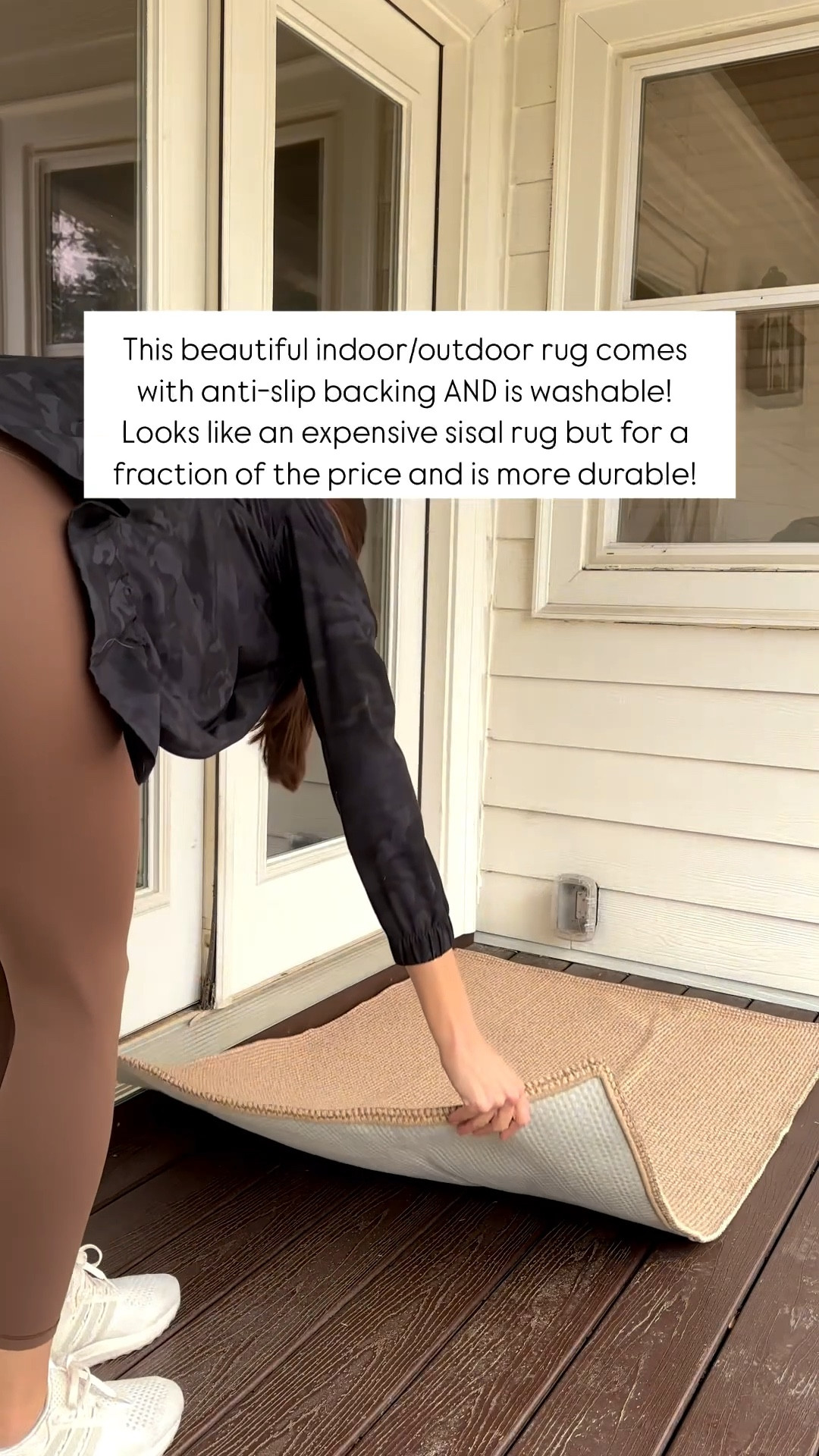 So good I just ordered another one for my front porch. I’ve had so many porch rugs that are either pretty and don’t trap dirt or they are super rough and constantly shed and fall apart! This back porch gets so much traffic I needed something extremely durable AND looked good of course. I found this rug and the reviews were so good I had to try it! The best part is you can throw it in the washing machine!! 10/10 recommend! 

Comes in several colors and sizes! 

#amazonfinds #amazonshopping #amazonfind #amazonproduct #amazonhomefinds #outdoorliving