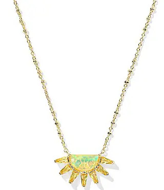 Kendra Scott Samantha Sun Short Pendant Necklace - Gold Yellow Opal Mix | Dillard's