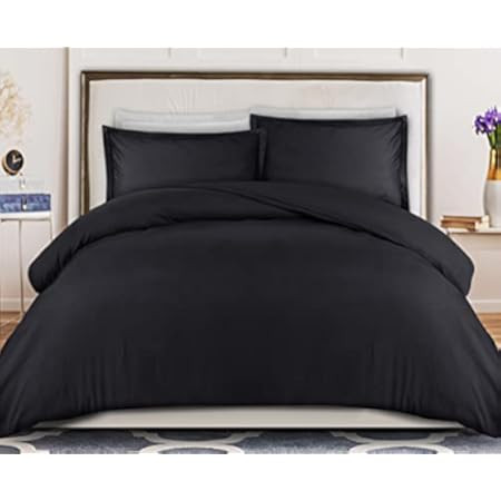 Nestl Black Duvet Cover King Size - Soft King Duvet Cover Set, 3 Piece Double Brushed Duvet Cover wi | Amazon (US)