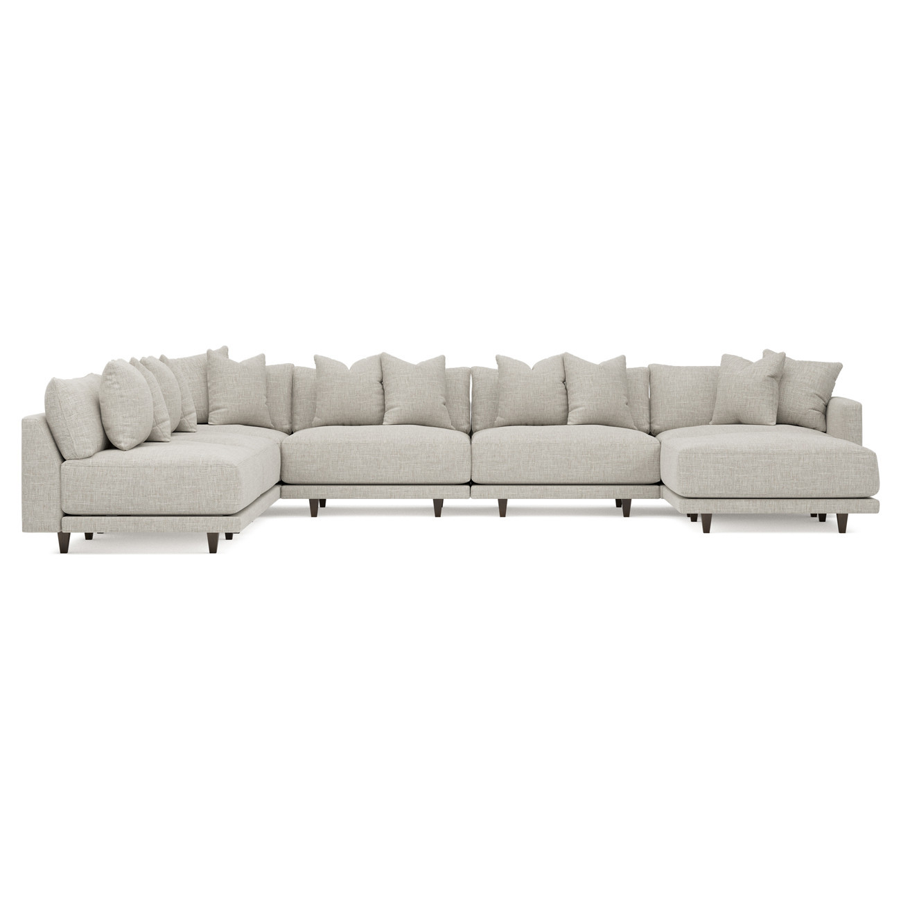 Toulouse Fog Modular 7-Piece Corner Sectional With Ottoman - Right End - 171 | Kathy Kuo Home