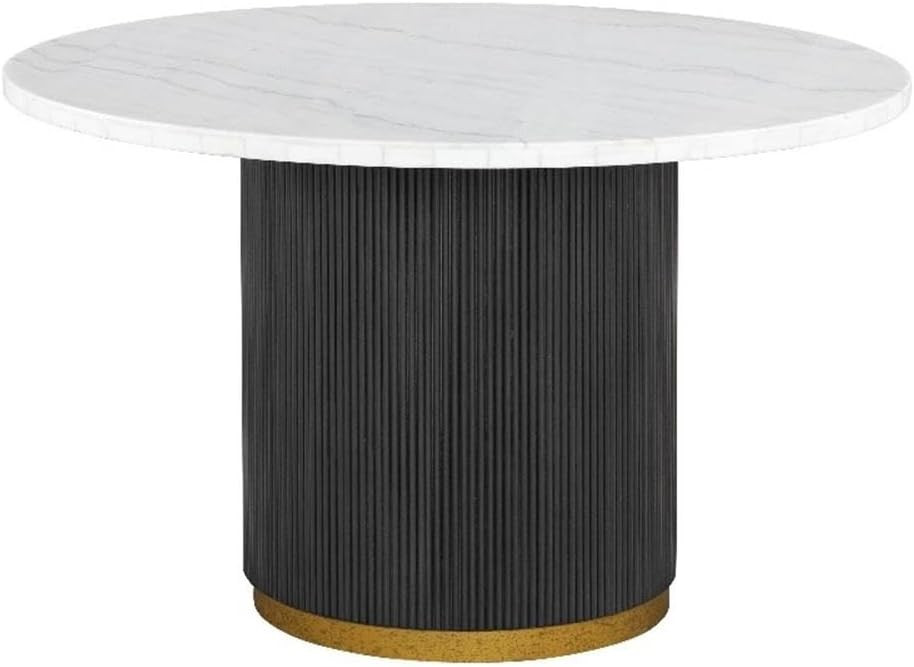 Furniture of America Mortimer Modern 54-inch Round Dining Table with Genuine White Marble Tableto... | Amazon (US)