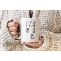 Rae Dunn Inspired Mugs, Farmhouse Style Mug, Sleepy Coffee I Woke Up Like This Tea Can't Even Cup, B | Etsy (US)
