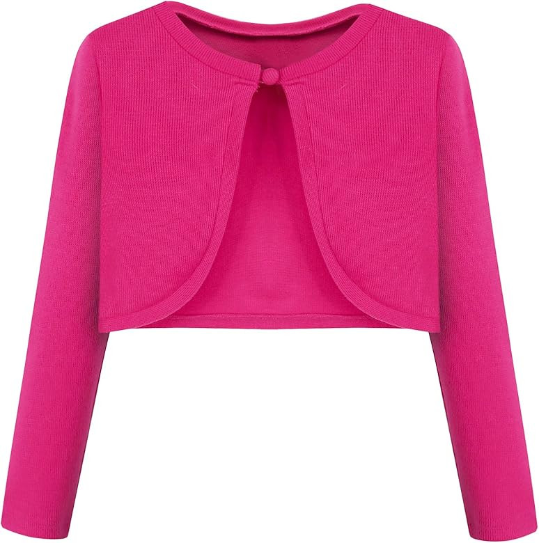 Bonny Billy Girls' Long Sleeve Knit Bolero Cardigans Jacket Cover Up Sweater | Amazon (US)