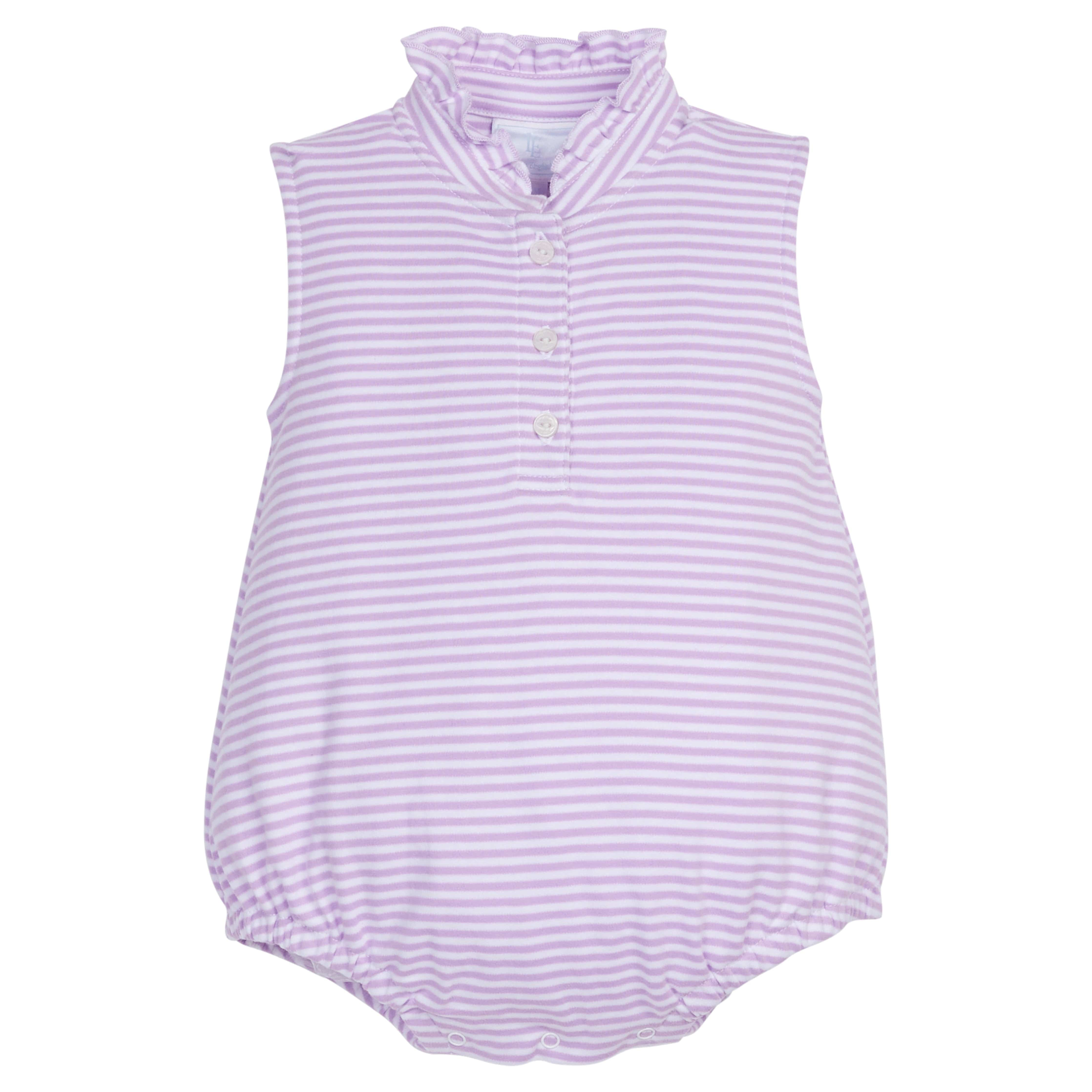 Baby Lavender Bubble Outfit - Girls Sleeveless Romper | Little English