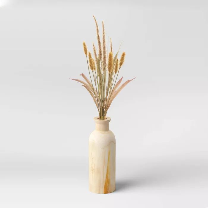 27"x 10" Artificial Foxtail Arrangement in Wood Vase - Threshold™ | Target
