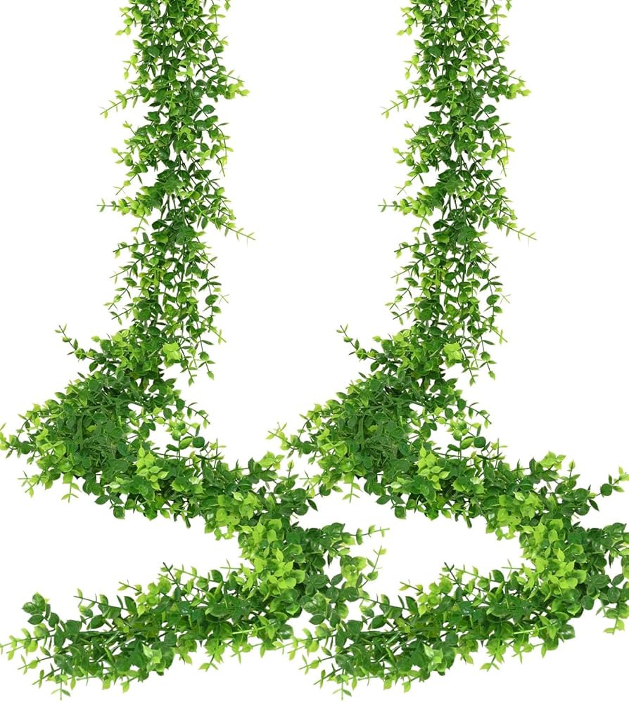 MARTINE MALL Eucalyptus Garland, 2 Pack 12FT Artificial Greenery Garland Eucalyptus Leaves Vines,... | Amazon (US)