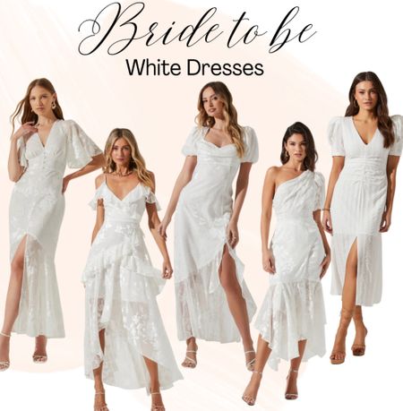  Bride to be white dresses!

Bachelorette 
Engagement 
Bridal shower
Rehearsal dinner
Honeymoonn

#LTKstyletip #LTKwedding #LTKfindsunder100