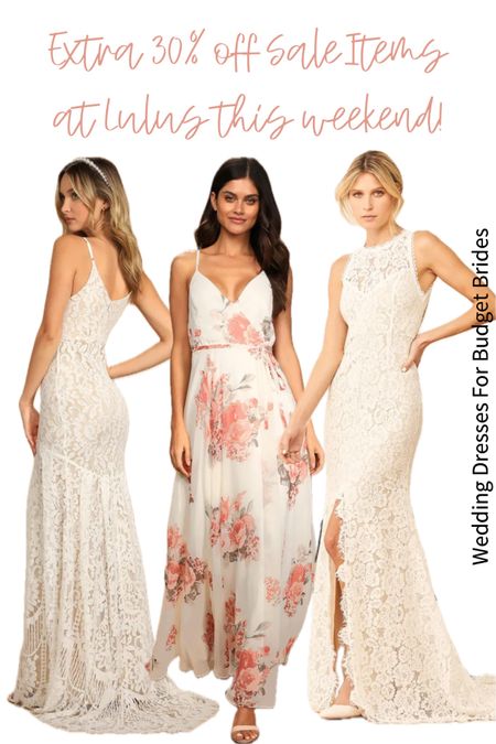 Extra 30% off sale items at Lulus this weekend includes wedding and bridal on sale. Use code: MDWSALE 

#rehearsaldinnerdresses #bridaldresses #weddingdresses #weddingheels #weddingshoes

#LTKWedding #LTKSaleAlert #LTKSeasonal