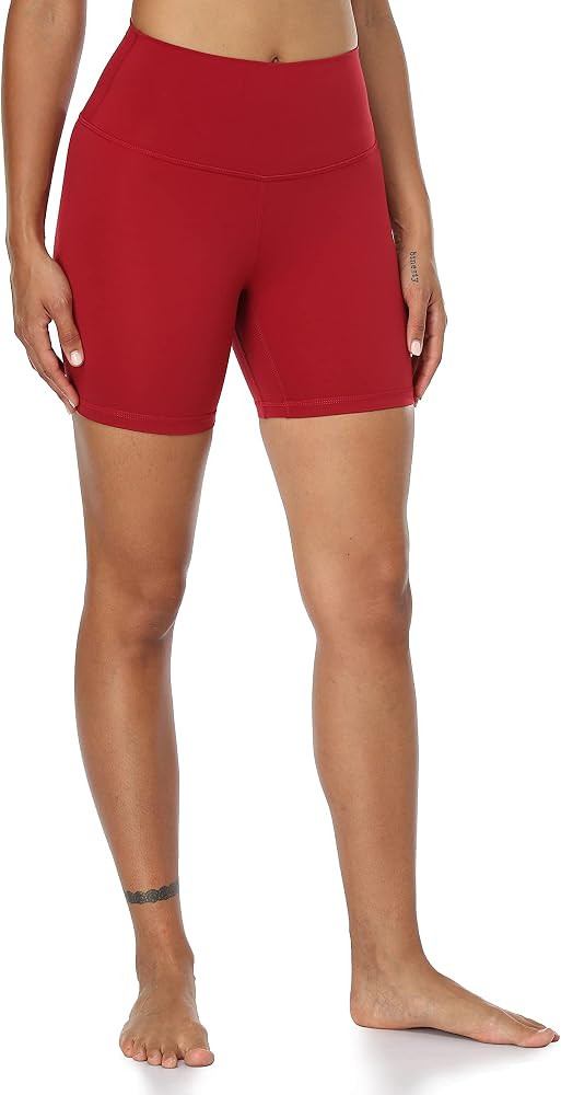 YUNOGA Women's High Waisted Yoga Shorts - 6"/ 8" Workout Athletic Biker Shorts | Amazon (US)