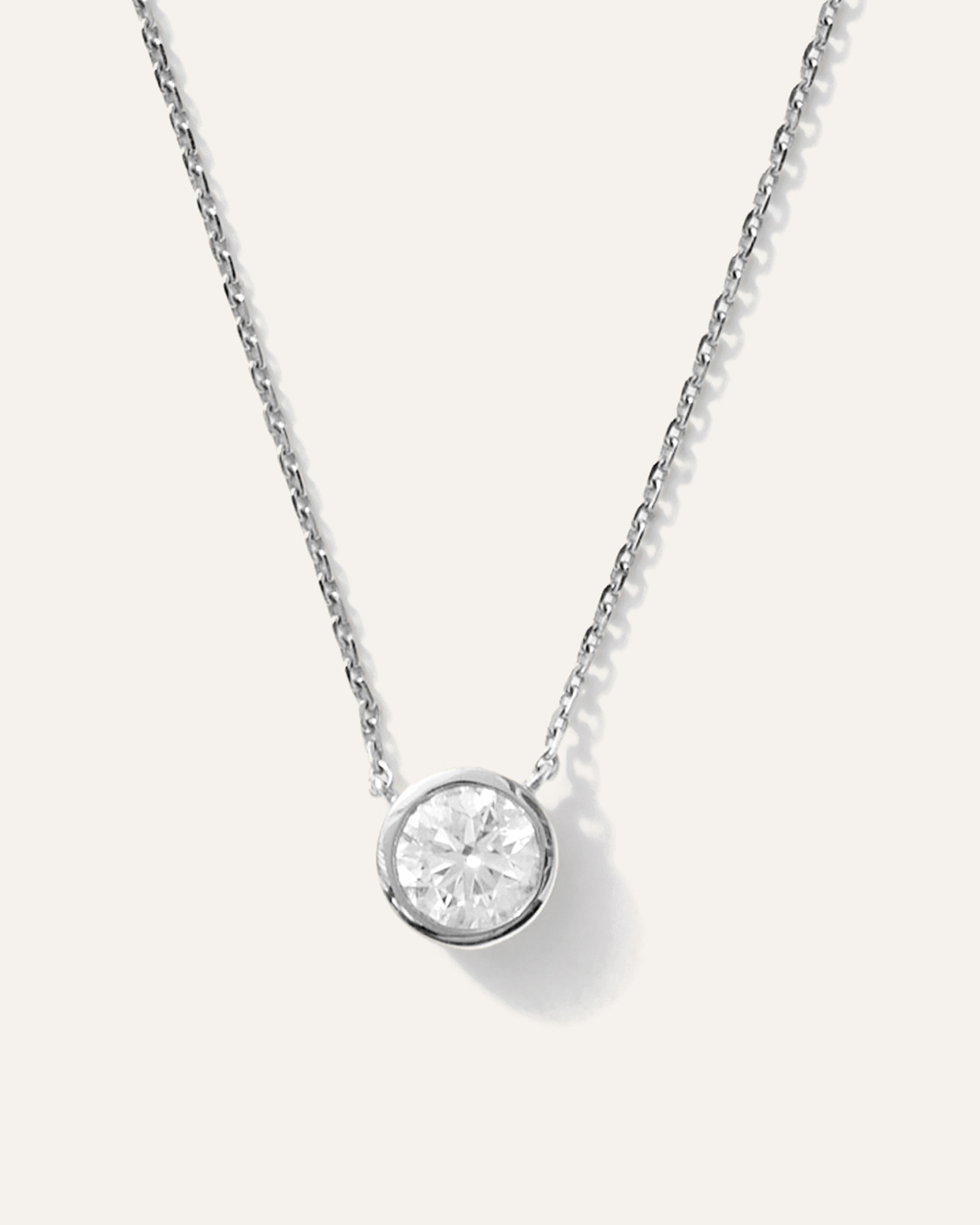 Quince | Women's 14K Gold Lab Grown Diamond Bezel Necklace in White Gold | Quince