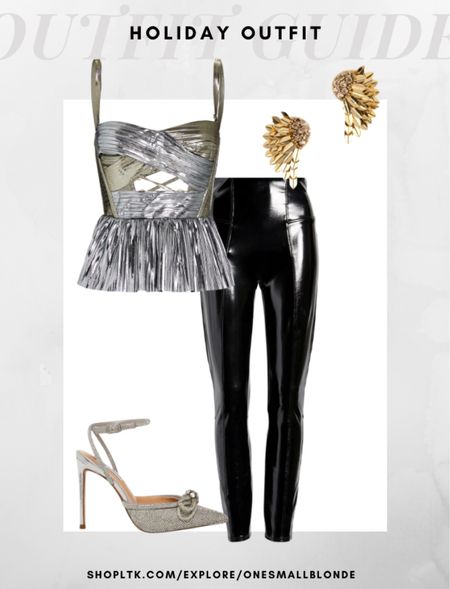 Holiday/ New Year’s Eve look!

Metallic top, faux leather leggings, bow heel and gold earrings.

#LTKSeasonal #LTKHoliday #LTKstyletip