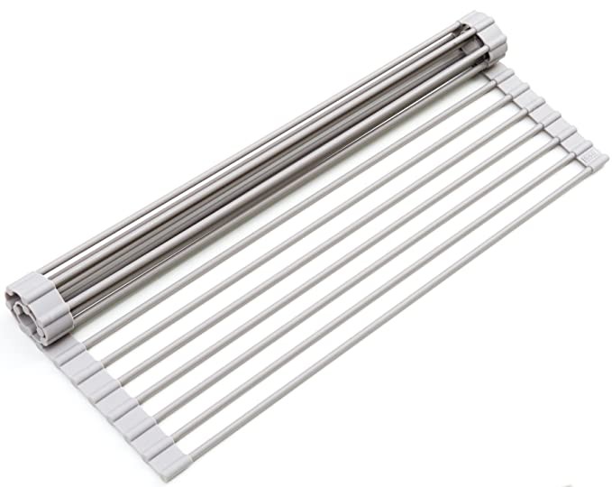 Surpahs Over The Sink Multipurpose Roll-Up Dish Drying Rack (Warm Gray, Large - 20.5" x 13.1") | Amazon (US)