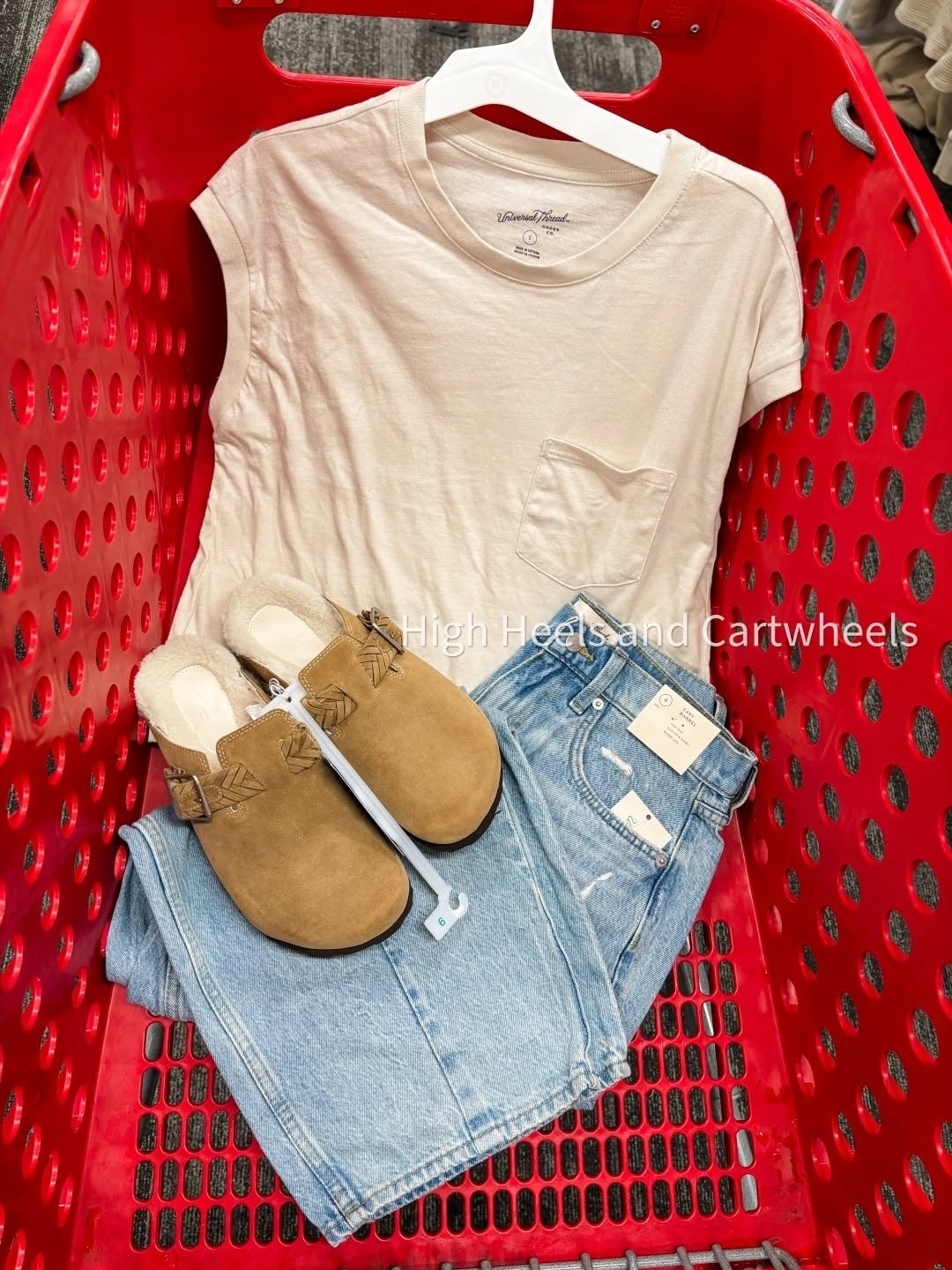 Target's cozy collection is starting to show up, and this outfit is perfect for in-between seasons! We found the most FAB barrel jeans you're going to love!! And those clogs are soooo soft🥰