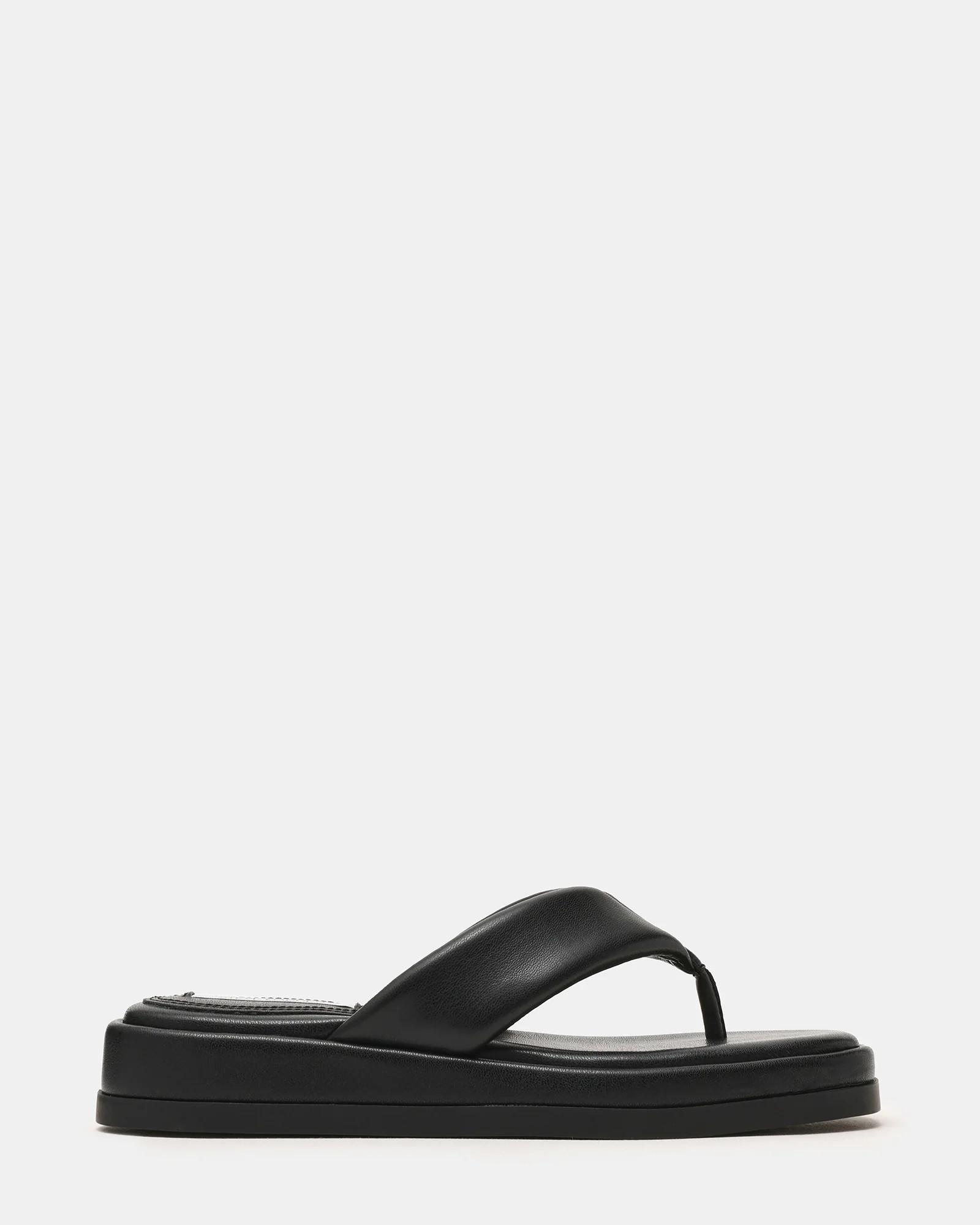 BELLA Black Thong Square-Toe Platform Women's Sandal | Steve Madden (US)