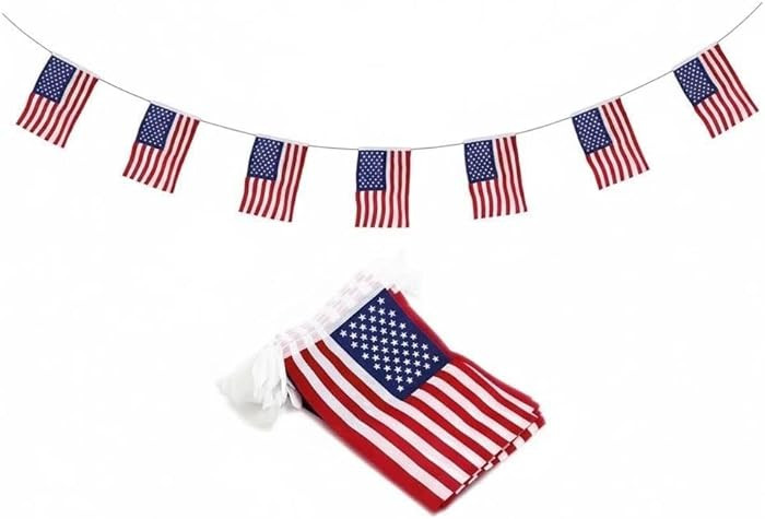 World Cup American Flag Banner String Small American Flag Mini USA Hanging Flags for 4th of July ... | Amazon (US)