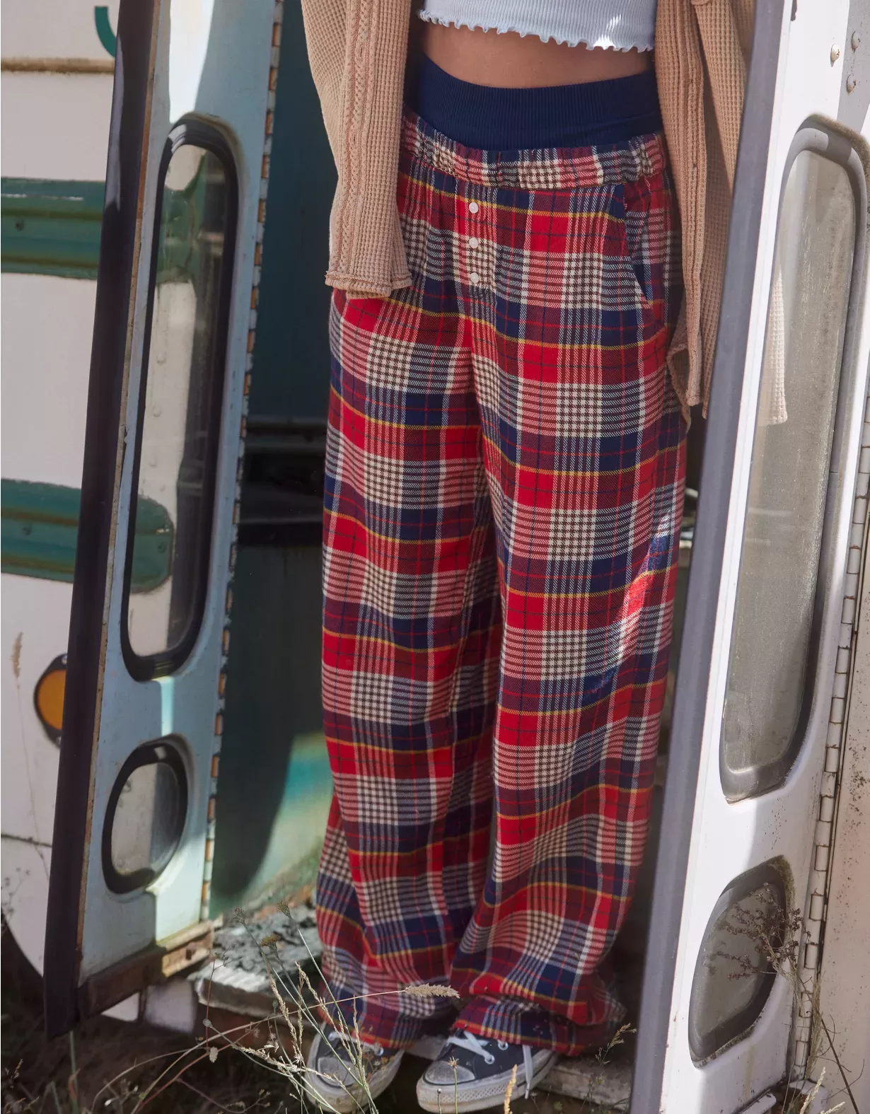 Aerie Flannel Cargo Skater Pajama Pant