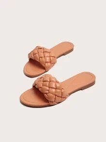 Braided Open Toe Slide Sandals | SHEIN