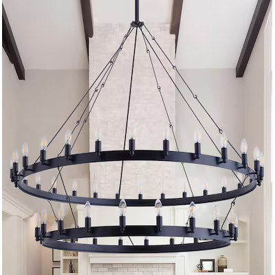 Aiwen 48-Light Black Industrial Chandelier | Lowe's